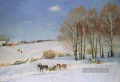 Winterlandschaft mit Pferdeschlitten 1915 Konstantin Yuon